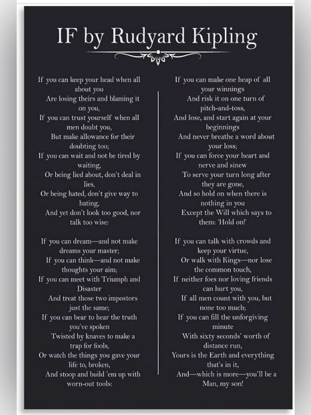 "IF" by Rudyard Kipling Canvas Art Print - Picture 2 of 2